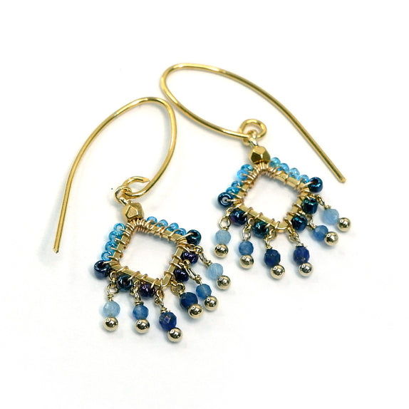 TLFE17 : Handcrafted Gemstone – 18K Gold-Plated Earrings