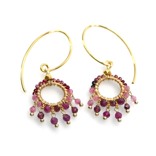 TLFE22 : Handcrafted Gemstone – 18K Gold-Plated Earrings