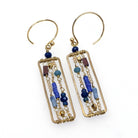 TLFE25 :  Handcrafted Gemstone & Crystal – 18K Gold-Plated Earrings