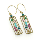 TLFE25 :  Handcrafted Gemstone & Crystal – 18K Gold-Plated Earrings