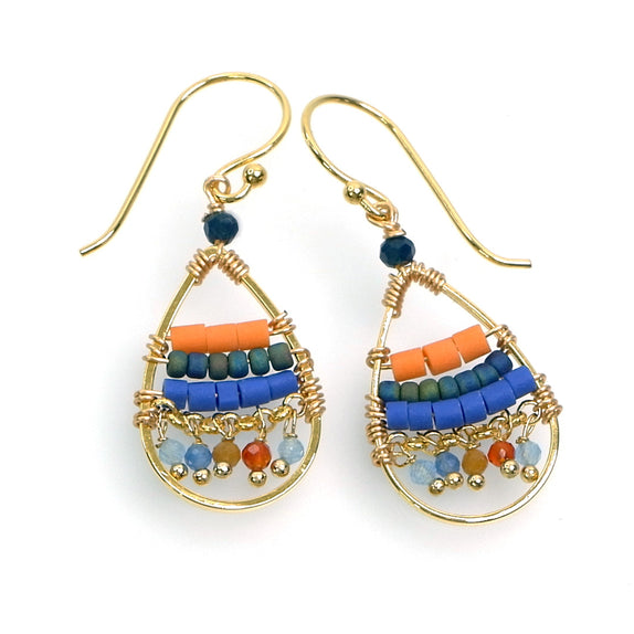 LFE27 : Handcrafted Gemstone & Crystal – 18K Gold-Plated 925 Silver Hooks