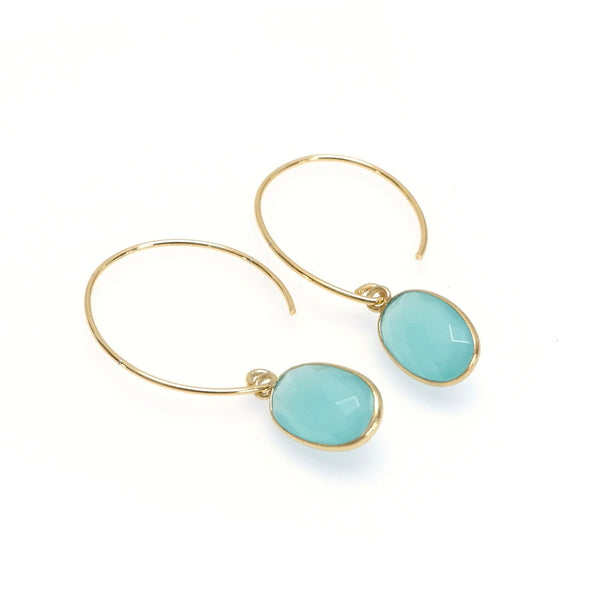 LFE28 : Handcrafted Gemstone – 18K Gold-Plated  Earrings