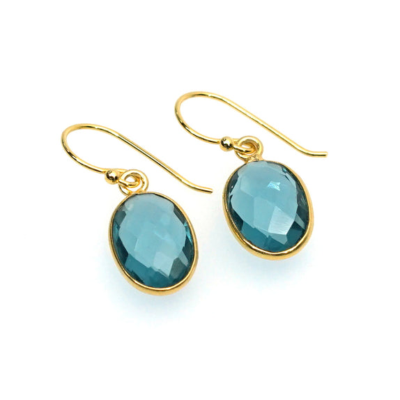 LFE28 : Handcrafted Gemstone – 18K Gold-Plated  Earrings