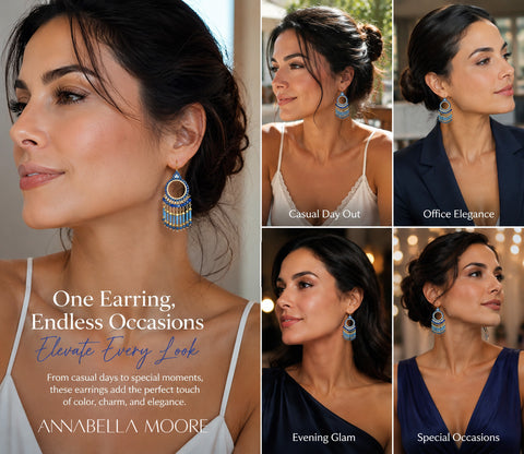 LFE32s : Handcrafted Gemstone & Crystal Earrings – 18K Gold-Plated 925 Silver Hooks