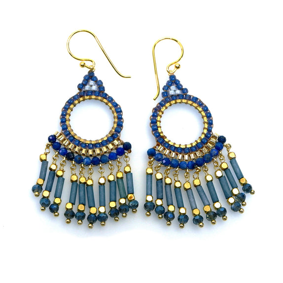 LFE32s : Handcrafted Gemstone & Crystal Earrings – 18K Gold-Plated 925 Silver Hooks