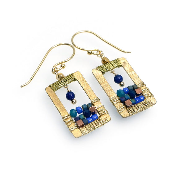 LFE35 : Handcrafted Gemstone & Crystal Earrings – 18K Gold-Plated 925 Silver Hooks