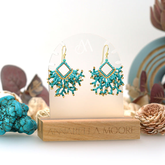 LFE45 : Handcrafted Gemstone & Crystal Earrings – 18K Gold-Plated 925 Silver Hooks
