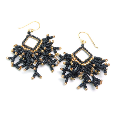 LFE45 : Handcrafted Gemstone & Crystal Earrings – 18K Gold-Plated 925 Silver Hooks