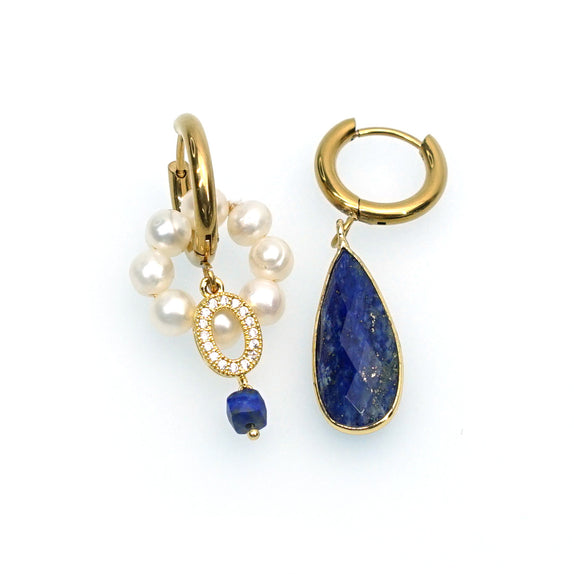 LFE50 : Handcrafted Gemstone – 18K Gold-Plated  Earrings