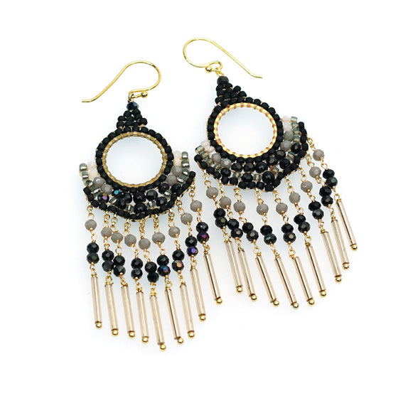 LFE51 : Handcrafted Gemstone – 18K Gold-Plated Earrings
