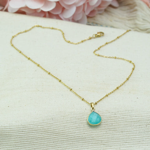 LFN01s : Handcrafted Gemstone Necklace with 18K Gold Plating