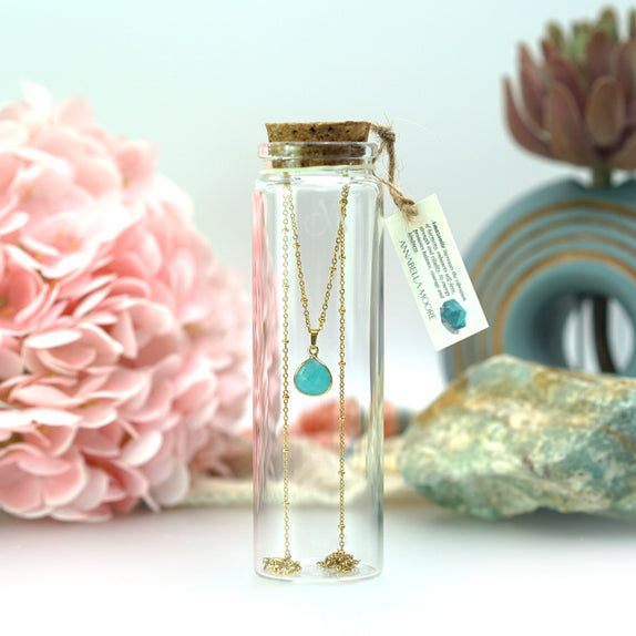LFN01s : Handcrafted Gemstone Necklace with 18K Gold Plating