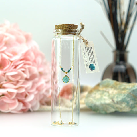 LFN04 : Handcrafted Gemstone Necklace with 18K Gold Plating