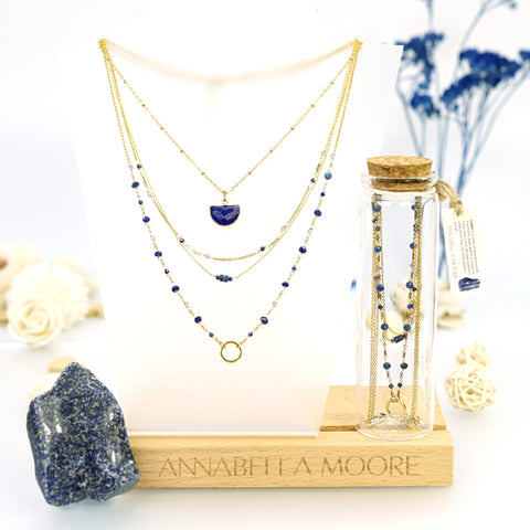 LFN08 : Handcrafted Gemstone Necklace with 18K Gold Plating