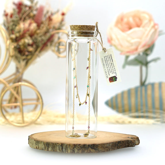 LFN10s : Handcrafted Gemstone Necklace with 18K Gold Plating