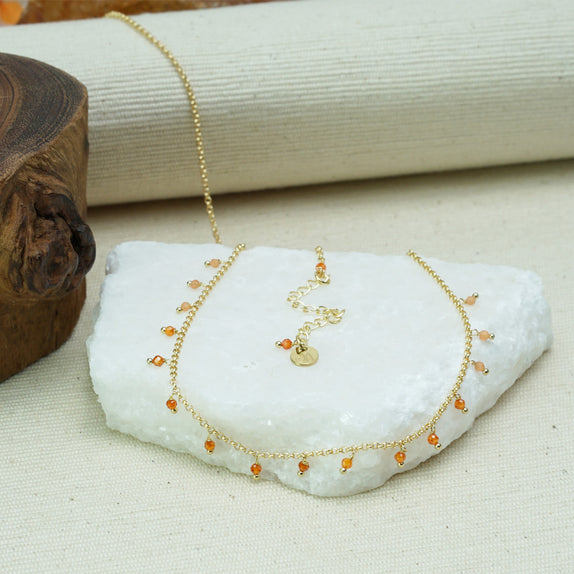LFN10a : Handcrafted Gemstone Necklace with 18K Gold Plating