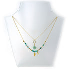 LFN14 : Turquoise & Shells Handcrafted Necklace