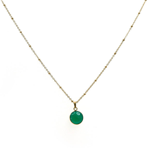 LFN15 : Handcrafted Gemstone Necklace with 18K Gold Plating