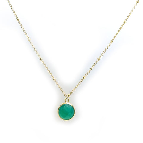 LFN15 : Gem Stones with Gold Plated Necklace