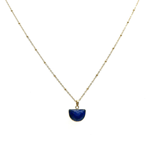 LFN16 : Handcrafted Gemstone Necklace with 18K Gold Plating