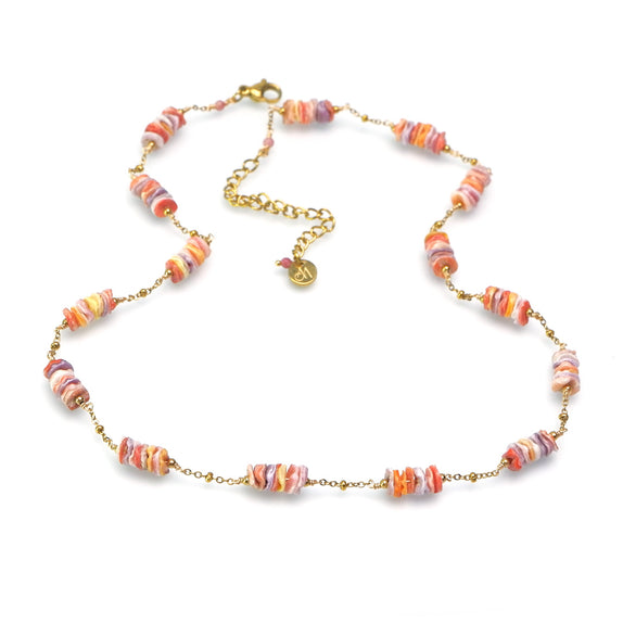 LFN21s : Handcrafted Gemstone Necklace with 18K Gold Plating