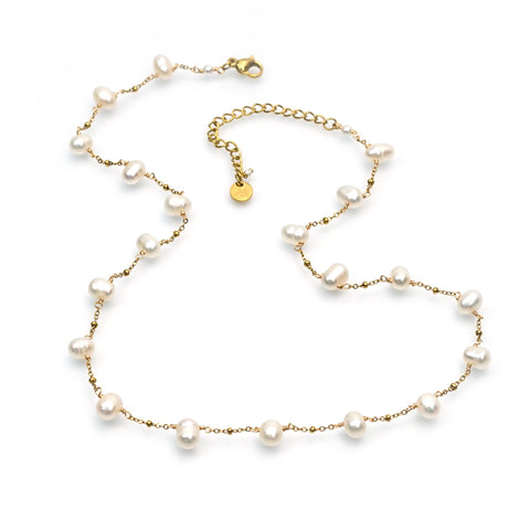 LFN21a : Handcrafted Gemstone Necklace with 18K Gold Plating
