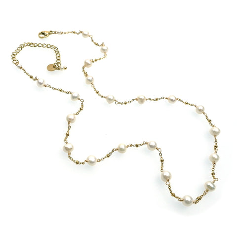 LFN21a : Handcrafted Gemstone Necklace with 18K Gold Plating