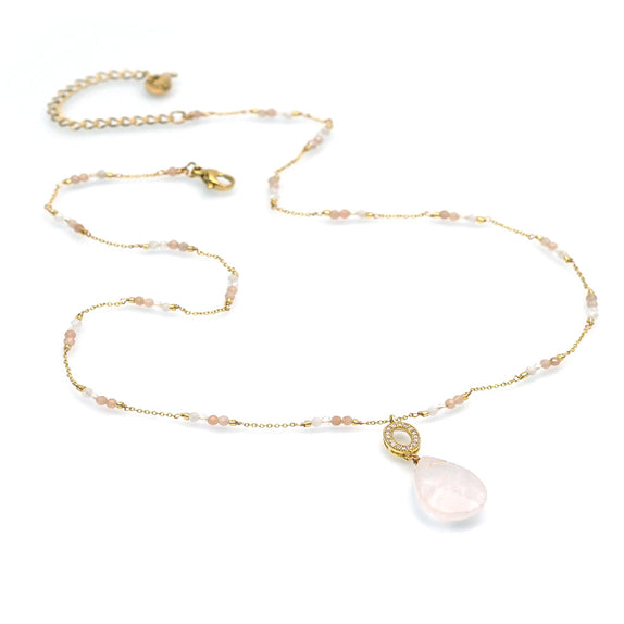 LFN24 : Handcrafted Gemstone Necklace with 18K Gold Plating