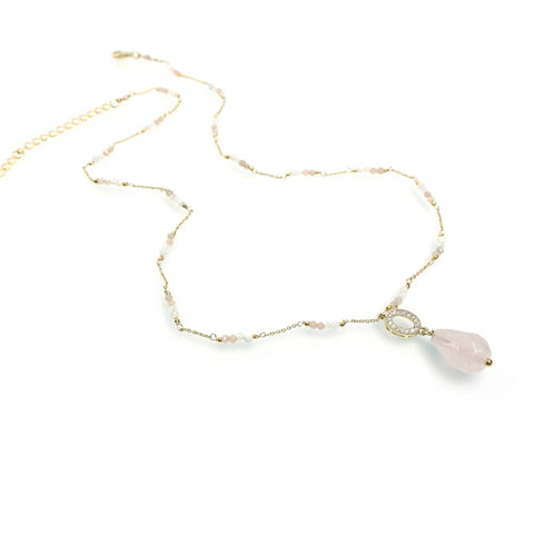 LFN24 : Handcrafted Gemstone Necklace with 18K Gold Plating