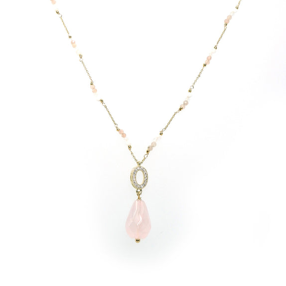 LFN24 : Handcrafted Gemstone Necklace with 18K Gold Plating