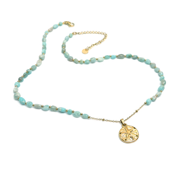 LFN26 : Handcrafted Gemstone Necklace with 18K Gold Plating