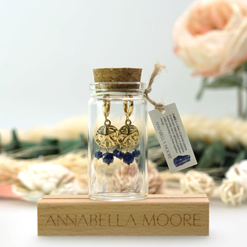 MHE17 : Handcrafted Gemstone Earrings in 18K Gold Plated Stainless Steel