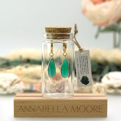 MHE19 : Handcrafted Gemstone Earrings in 18K Gold Plated Stainless Steel