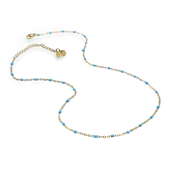 MHN02-BL : 18K Gold Plated Stainless Steel Necklace