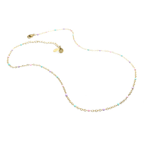 MHN02-BL : 18K Gold Plated Stainless Steel Necklace