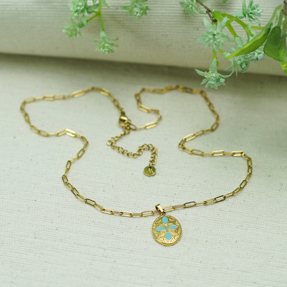 MHN10 : 18K Gold Plated Stainless Steel Necklace
