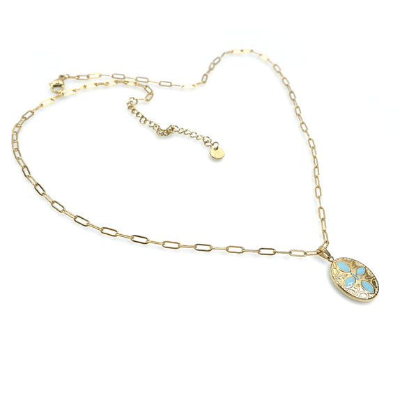 MHN10 : 18K Gold Plated Stainless Steel Necklace