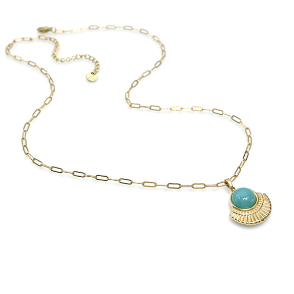MHN12 : 18K Gold Plated Stainless Steel Necklace