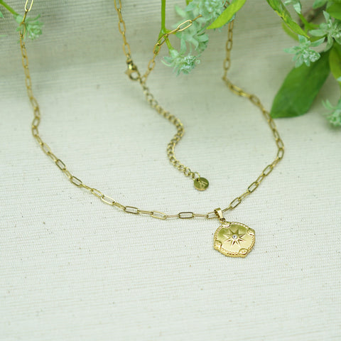 MHN15 : 18K Gold Plated Stainless Steel Necklace