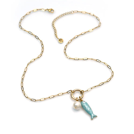 MHN19 : 18K Gold Plated Stainless Steel Necklace