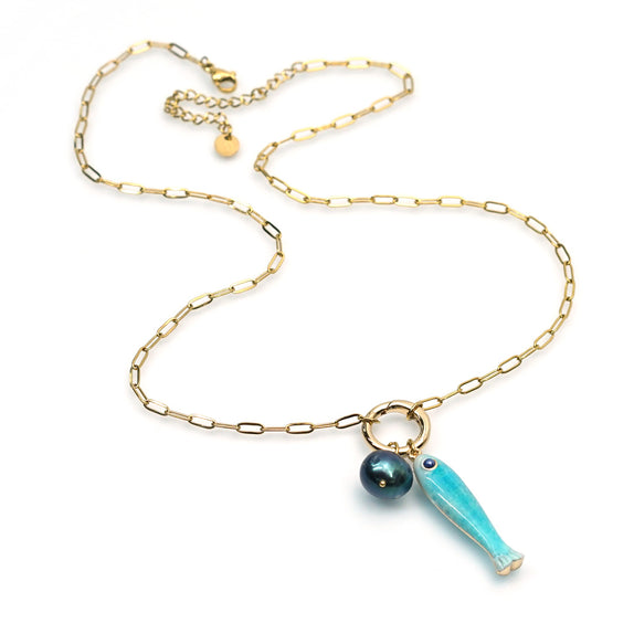 MHN20 : 18K Gold Plated Stainless Steel Necklace