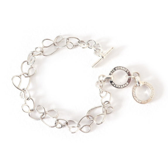 NSB02-S : Pure Silver Heart Bracelet