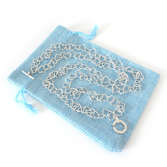 NSC01 : Silver Heart Chain with C-Hook