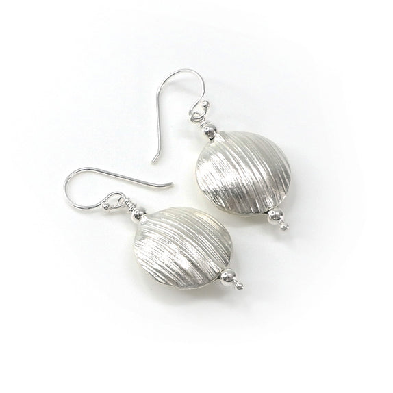 ICE05-01 : "Where Silver Meets the Shore’s Soft Rhythm" - Handcrafted Pure Silver Earrings