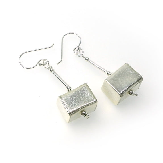ICE05-05 : "Geometry of Strength" - Handcrafted Pure Silver Earrings
