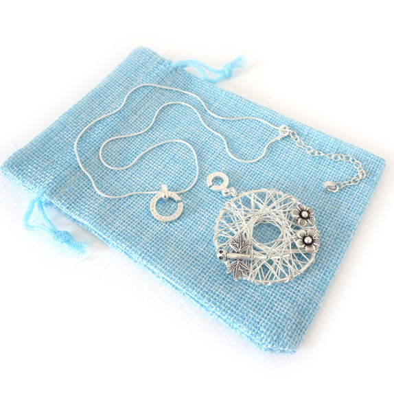 NSP21 : Pure Silver Necklace & Pendant