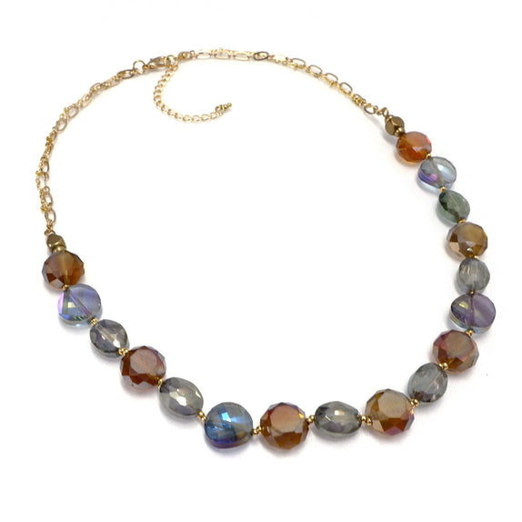 PHLN23 :  An Eye for Iridescence Crystal Necklace
