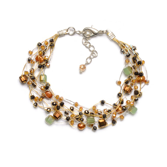 SK05-GL : Dyed Fresh Water Pearls on Multi Strand Silk (MTO)