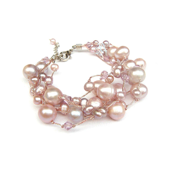 SK06-PI : Dyed Fresh Water Pearls on Multi Strand Silk (MTO)