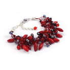 SK12-RD : Reconstituted Red Coral & Garnet on Silk Threads (MTO)